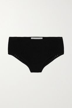 Perforated Jersey Briefs - Black
