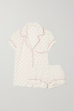 Gisele Printed Stretch-modal Pajama Set - Ivory