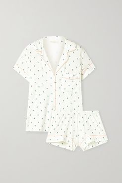 Gisele Printed Stretch-modal Pajama Set - Ivory