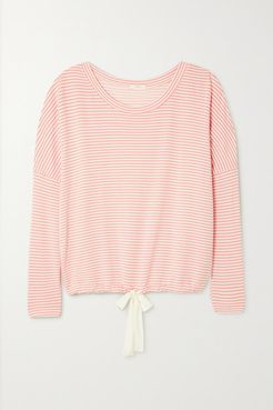 Sadie Striped Stretch Modal-jersey Pajama Top - Pink