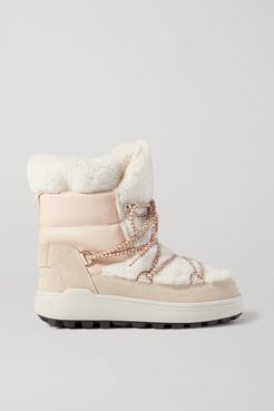 Chamonix 3 Suede, Leather And Shearling Snow Boots - Off-white
