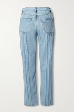 Shibori Tate Cropped High-rise Straight-leg Jeans - Light denim