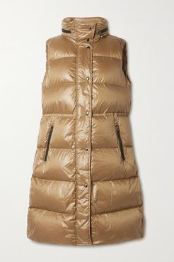 Billy-d Hooded Quilted Down Vest - Beige