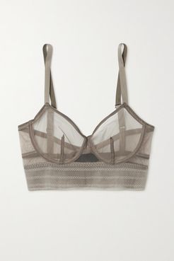 Bare Stretch-tulle Underwired Bra - Taupe