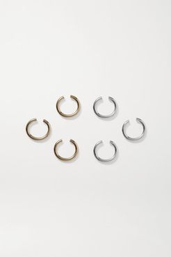 Thread Set Of Six Gold And Silver-plated Ear Cuffs