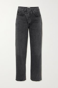 Criss Cross Upsized High-rise Tapered Jeans - Gray