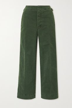 The Cinch Greaser Cropped Cotton-blend Wide-leg Pants - Green