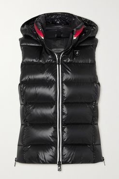 Lou Quilted Glossed Down Ski Vest - Black