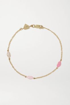 Mini Lip By The Yard 14-karat Gold And Enamel Bracelet