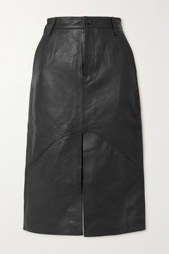 Bocca Leather Midi Skirt - Black