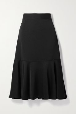 Papillon Tiered Crepe Midi Skirt - Black