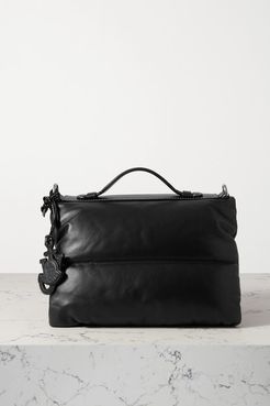 1 Jw Anderson Quilted Padded Shell And Leather Tote - Black