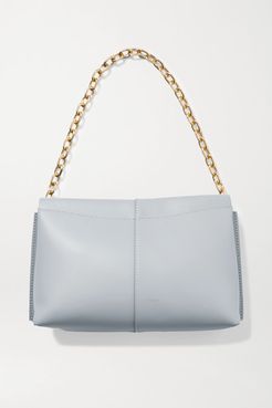 Carly Mini Leather Shoulder Bag - Light gray