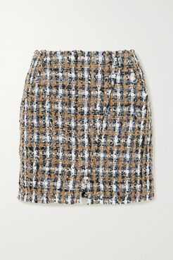 Hunch Checked Bouclé-tweed Mini Skirt - Gray