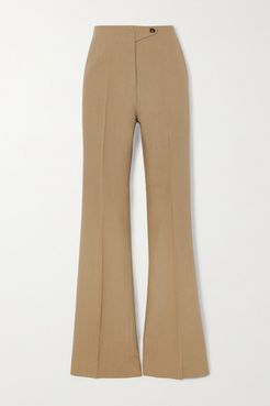 Haley Wool And Silk-blend Wide-leg Pants - Camel