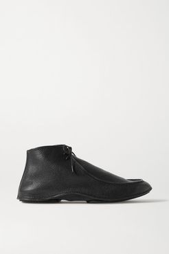 Car Textured-leather Ankle Boots - Black