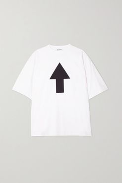 Oversized Printed Cotton-jersey T-shirt - White