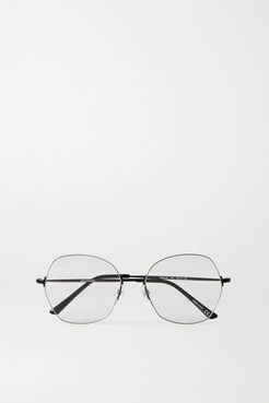 Round-frame Metal Optical Glasses - Black