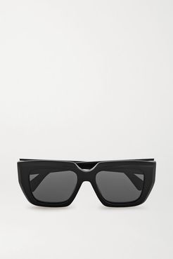 Oversized Square-frame Acetate Sunglasses - Black