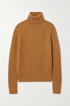 Ribbed-knit Turtleneck Sweater - Camel