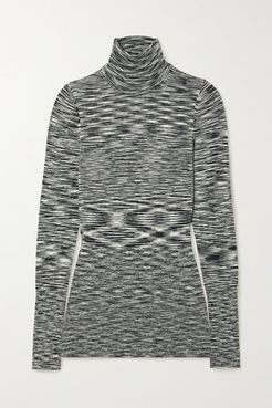 Space-dyed Wool Turtleneck Sweater - Black