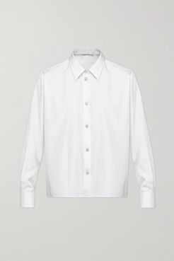Embellished Silk Shirt - White