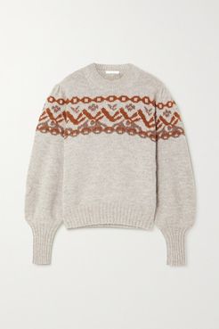 Fair Isle Alpaca-blend Sweater - Gray