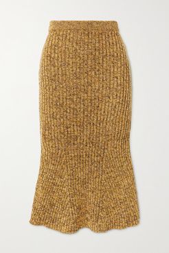 Ribbed Wool Skirt - Brown
