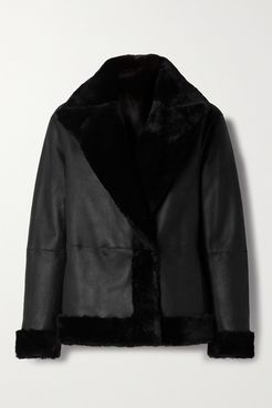 Clairene Reversible Shearling Jacket - Black