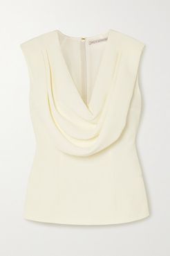 Fleur Draped Crepe Top - Ivory