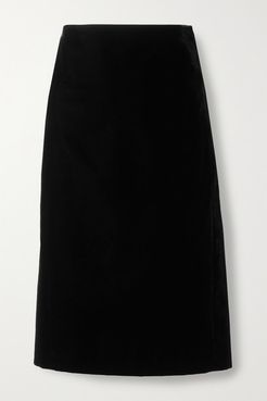 Velvet Pencil Skirt - Black