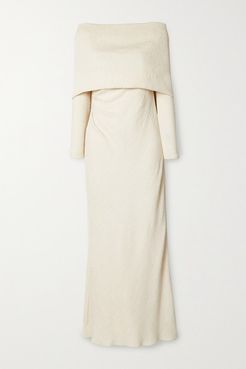 Net Sustain The Real Truth Draped Crinkled-crepe Maxi Dress - Ecru