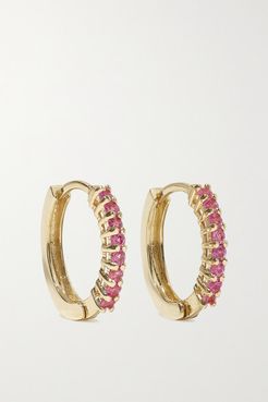 14-karat Gold Sapphire Hoop Earrings