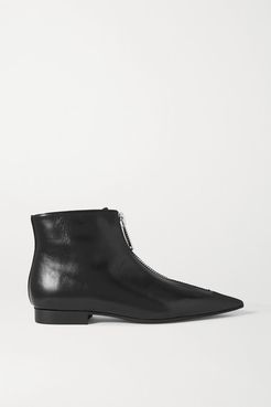 Zipit Vegetarian Leather Ankle Boots - Black