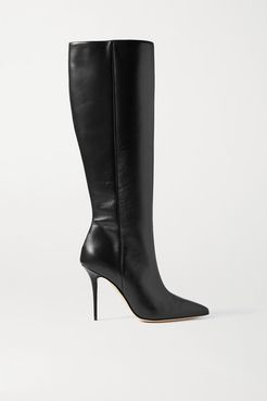 Desida Leather Knee Boots - Black