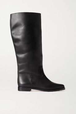 Luchino Leather Knee Boots - Black