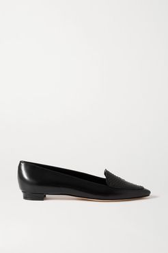 Agos Leather And Watersnake Loafers - Black