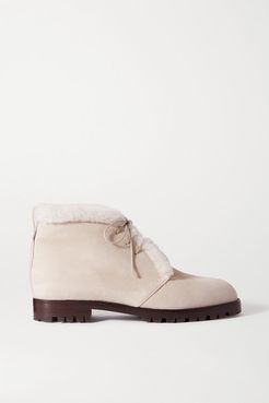 Mircus Shearling-lined Suede Ankle Boots - Beige