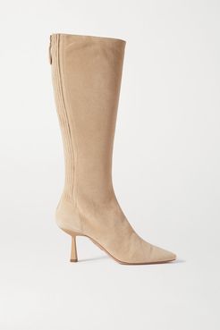 Curzon 75 Suede Knee Boots - Beige