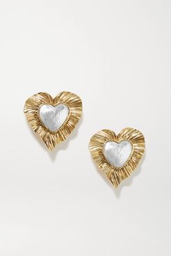 Gold And Silver-tone Clip Earrings