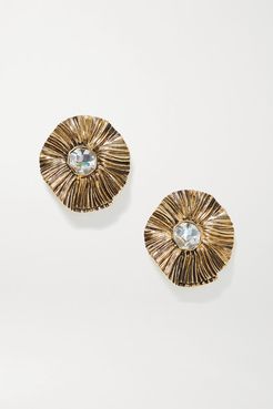 Gold-tone Crystal Clip Earrings