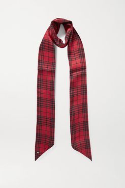 Checked Silk Scarf - Red