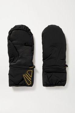 Rubber-trimmed Padded Shell And Leather Ski Gloves - Black
