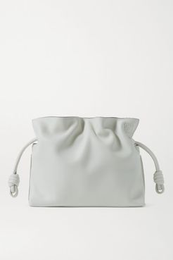 Flamenco Mini Leather Clutch - Off-white