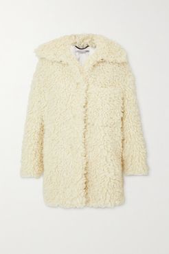 Oversized Faux Shearling Coat - Cream