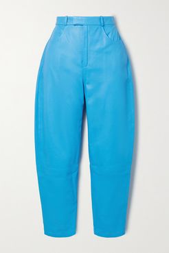 Leather Tapered Pants - Blue