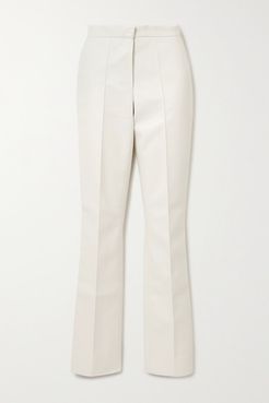 Faux Leather Straight-leg Pants - White