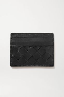 Intrecciato Leather Cardholder - Black