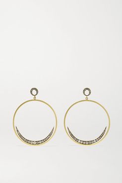 Crescent Moon 18-karat Gold Diamond Earrings