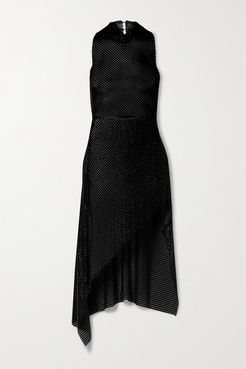 Claudia Open-back Asymmetric Chainmail Dress - Black